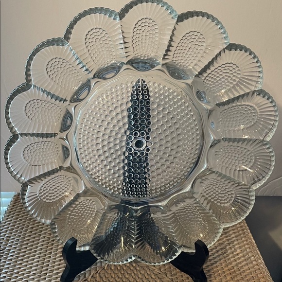 Vintage Kitchen Vintage Glass Deviled Egg Platter Poshmark